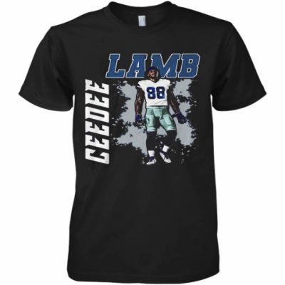 Ceedee-Lamb-Dallas-Cowboys-Football-Art-Premium-Mens-T-Shirt