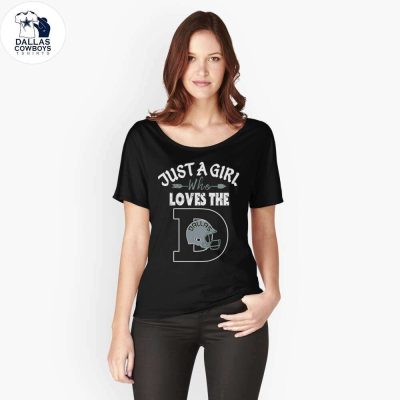 Dallas-Cowboy-ShirtsJust-A-Girl-Who-Loves-The-Dallas-D-Funny-Retro-Football-Relaxed-Fit-T-Shirt