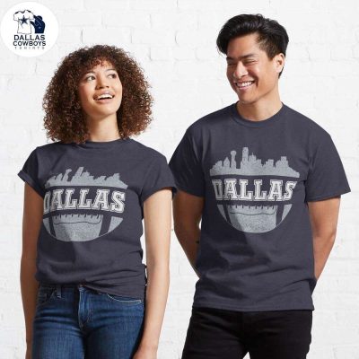 Dallas-Cowboy-ShirtsRetro-Cowboys-Football-Fan-Vintage-Dallas-Skyline-Classic-T-Shirt