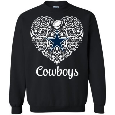 Dallas-Cowboys-Football-Lace-Heart-With-Logo-T-Shirt-Sweatshirt-Hoodie