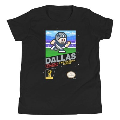 Dallas-Cowboys-NFL-Football-Jersey-8-bit-Tecmo-Super-Bowl-NES-Nintendo-Cartridge-Pixel-Art-Retro-Vintage-Youth-Child-Kids-T-Shirt