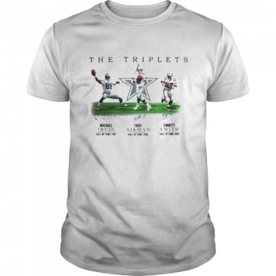 Dallas-Cowboys-The-Triplets-Michael-Irvin-Troy-Aikman-Emmitt-Smith-signatures-shirt
